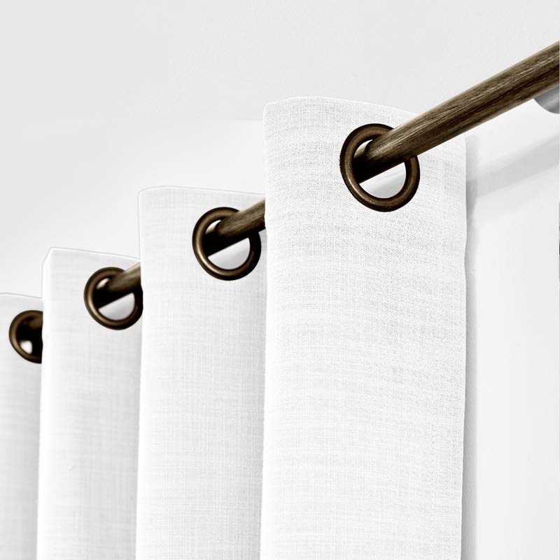 Custom Linen-Blend Blackout Grommet Curtains | 25 Colors & Thermal Lining