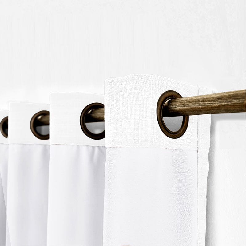 Custom Linen-Blend Blackout Grommet Curtains | 25 Colors & Thermal Lining