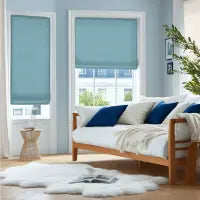 Custom Semi-Blackout Linen Roman Shades 1038 Series