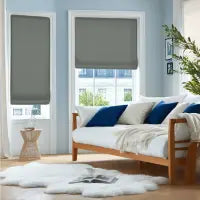 Custom Semi-Blackout Linen Roman Shades 1038 Series