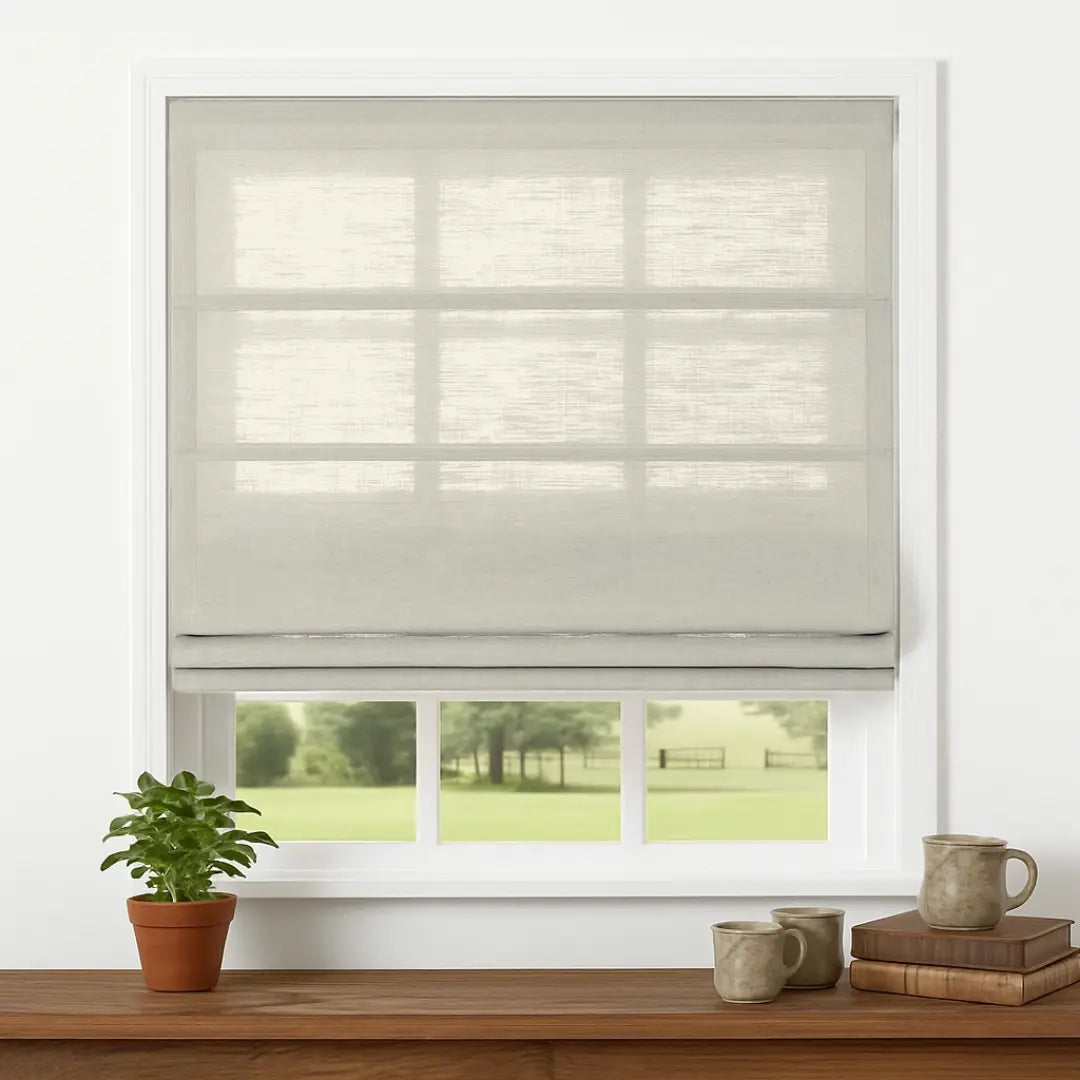 Costom Roman Shades Cream White 1038-1