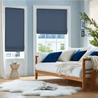 Custom Semi-Blackout Linen Roman Shades 1038 Series