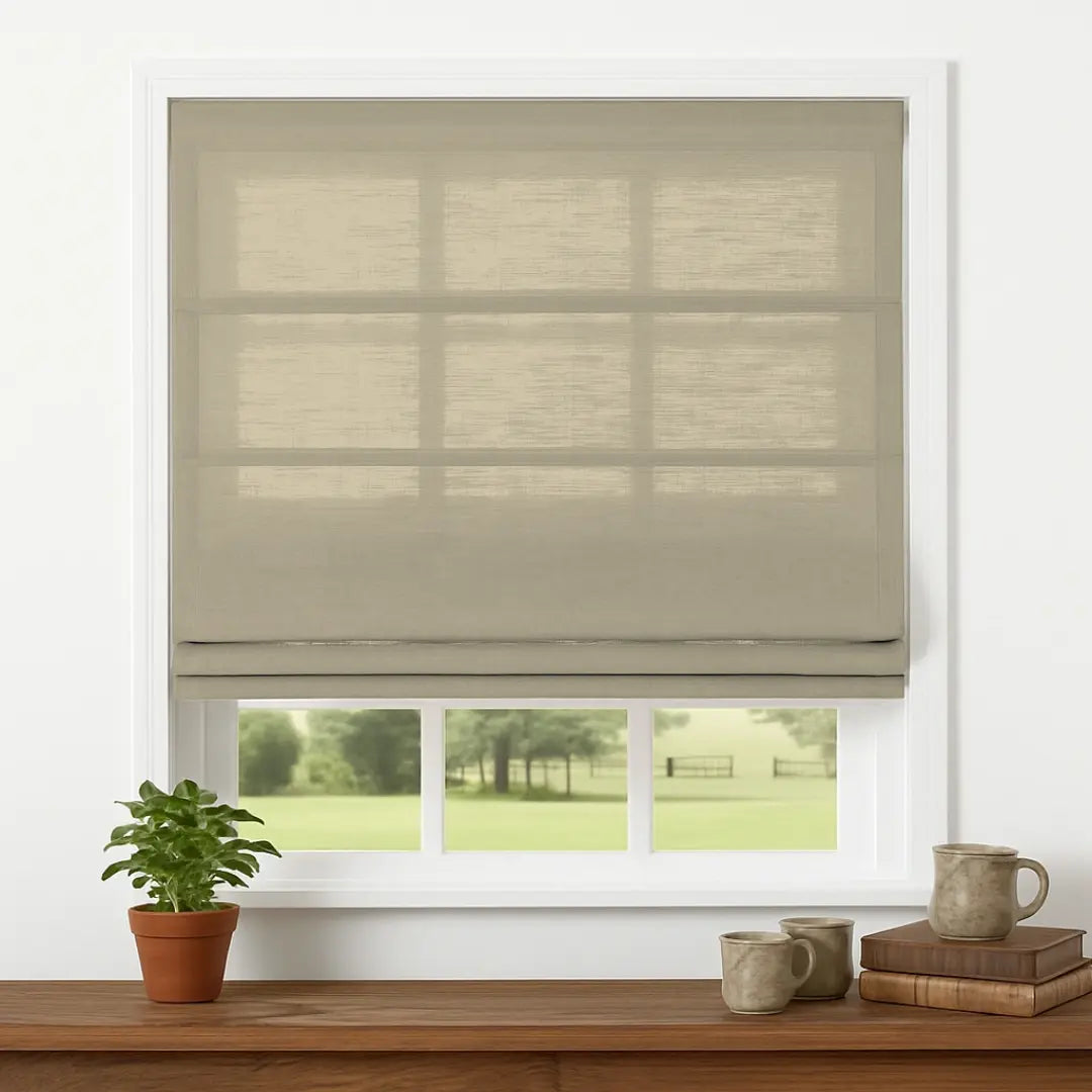 Costom Roman Shades Moss Beige 1038-2