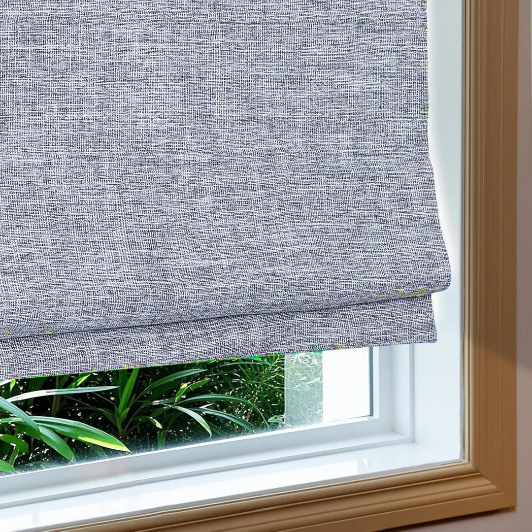Custom 100% Blackout NanoBamboo Linen Roman Shades