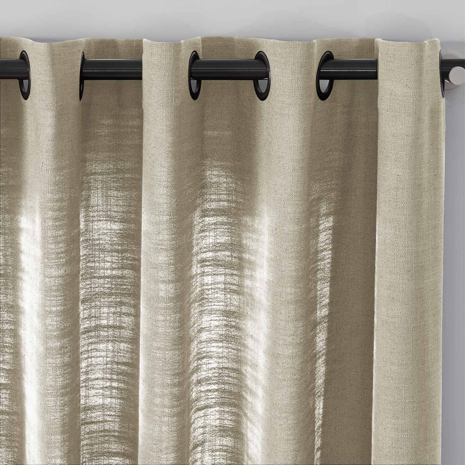 Custom Linen-Blend Blackout Grommet Curtains | 25 Colors & Thermal Lining