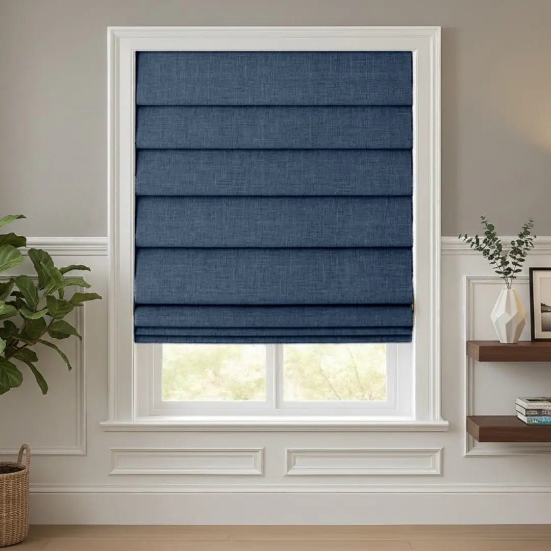 Costom Roman Shades Slate Blue 302-11