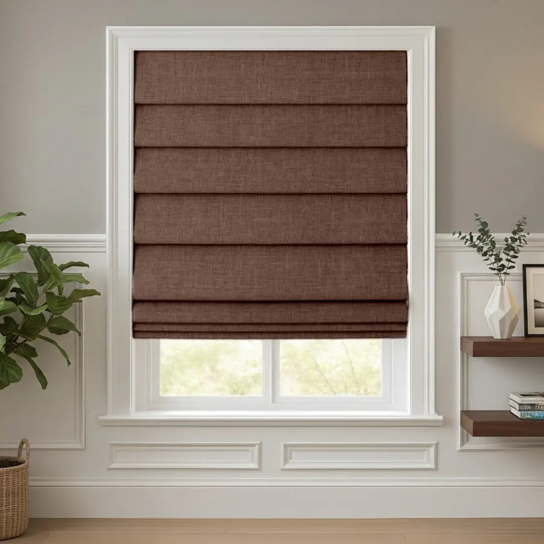 Costom Roman Shades Chocolate Brown 302-16