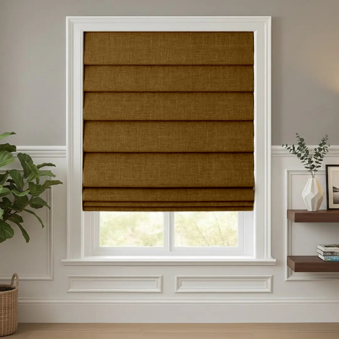 Costom Roman Shades Golden Brown 302-3