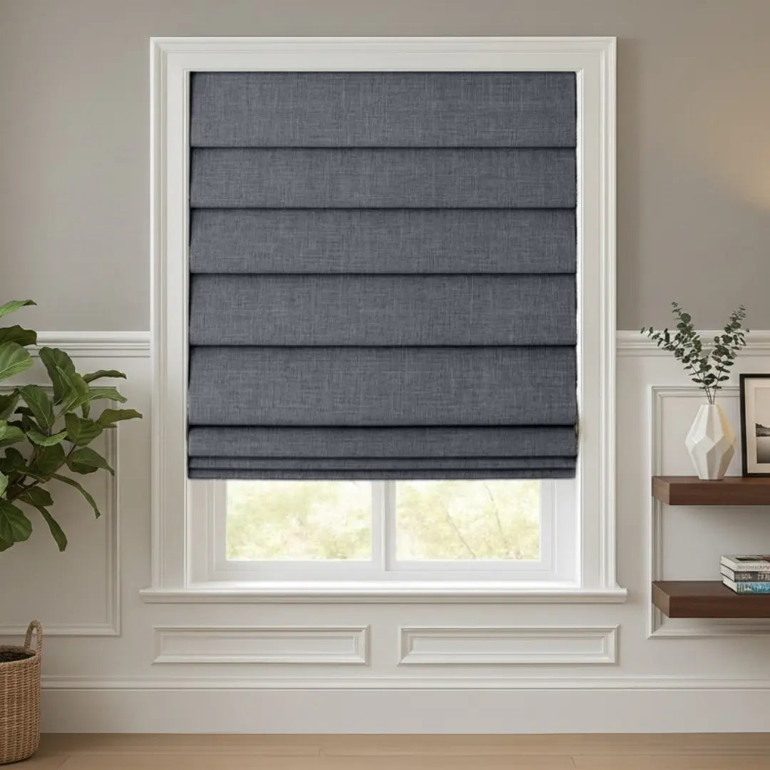 Costom Roman Shades Graphite Grey 302-4