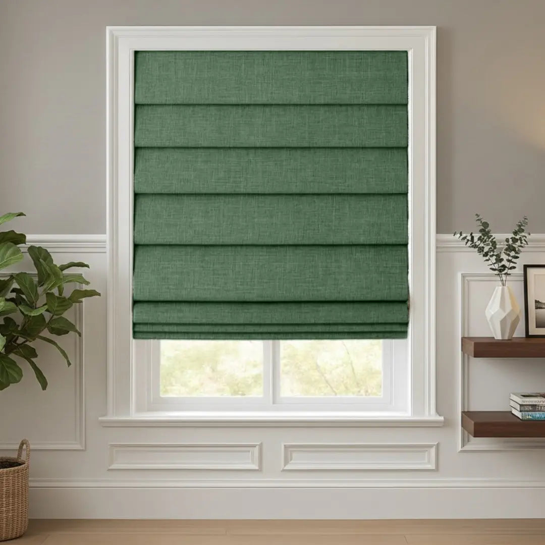 Costom Roman Shades Sage Green 302-5