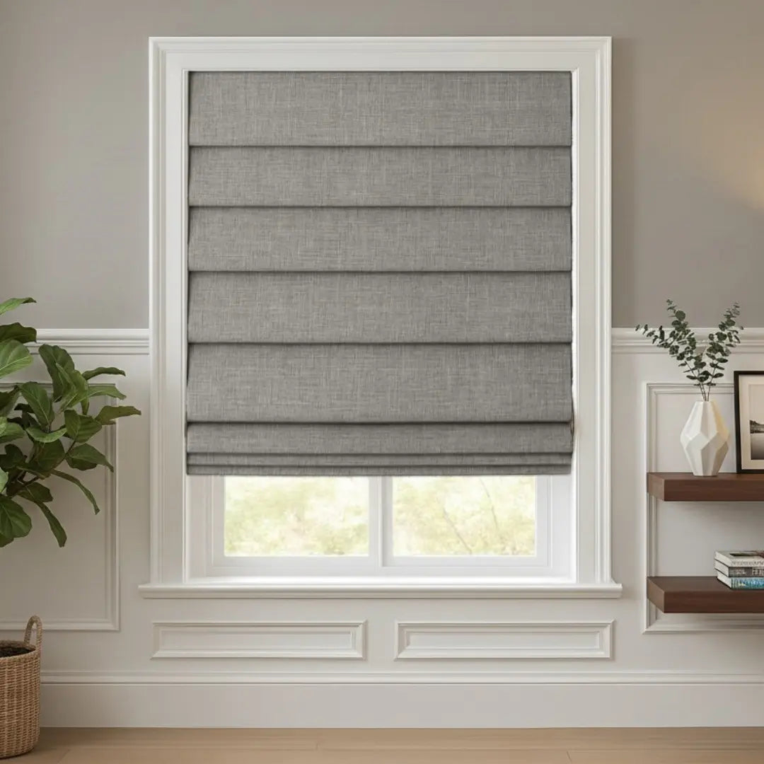 Costom Roman Shades Beige Gray 302-7