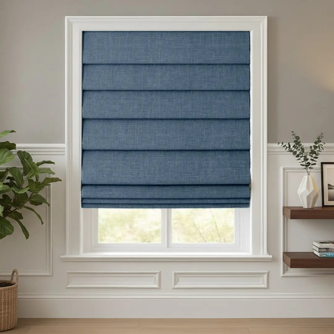 Costom Roman Shades Steel Blue 302-8