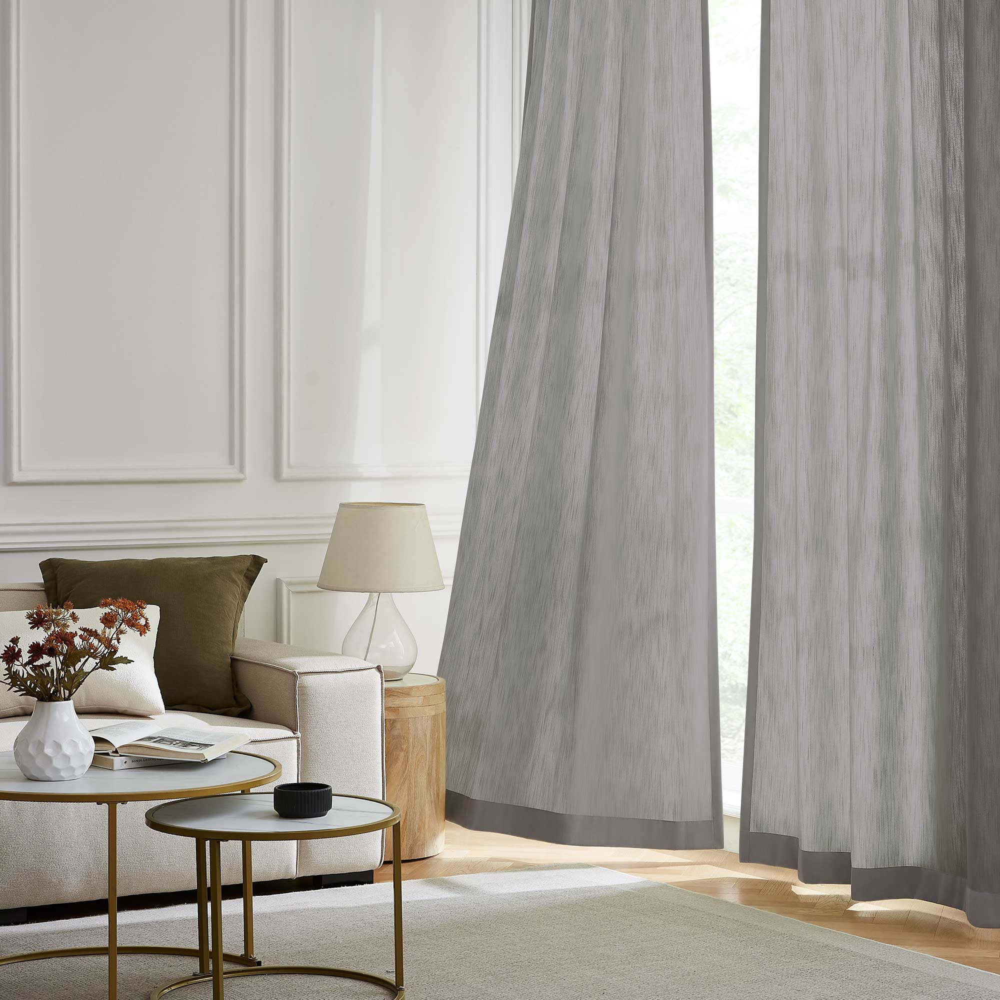 Amelia Solid Texture Cotton Curtains | Subtle Elegance & Light Filtering