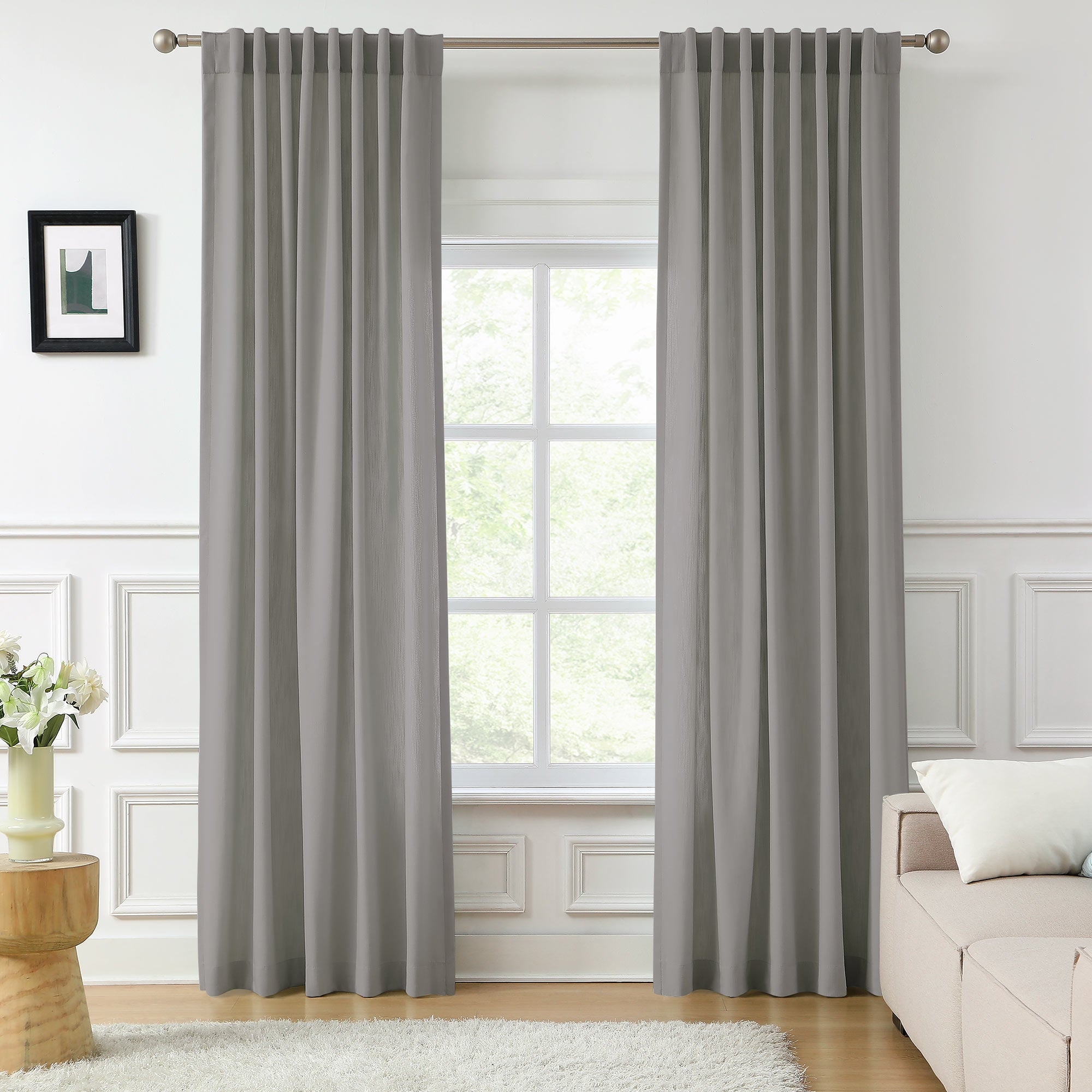 Amelia Solid Texture Cotton Curtains | Subtle Elegance & Light Filtering