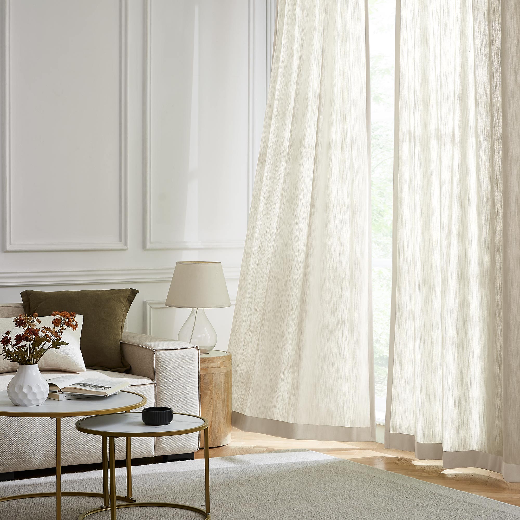 Amelia Solid Texture Cotton Curtains | Subtle Elegance & Light Filtering