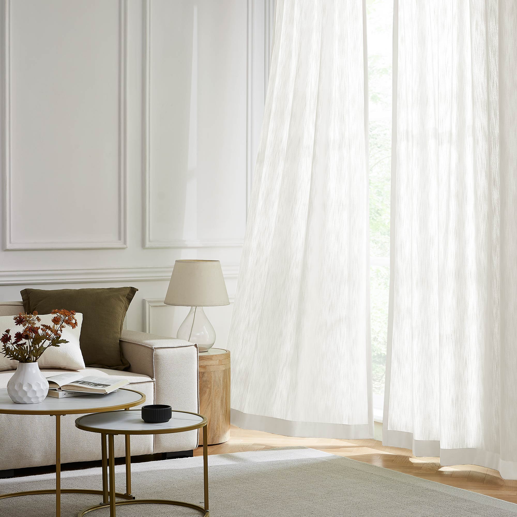 Amelia Solid Texture Cotton Curtains | Subtle Elegance & Light Filtering
