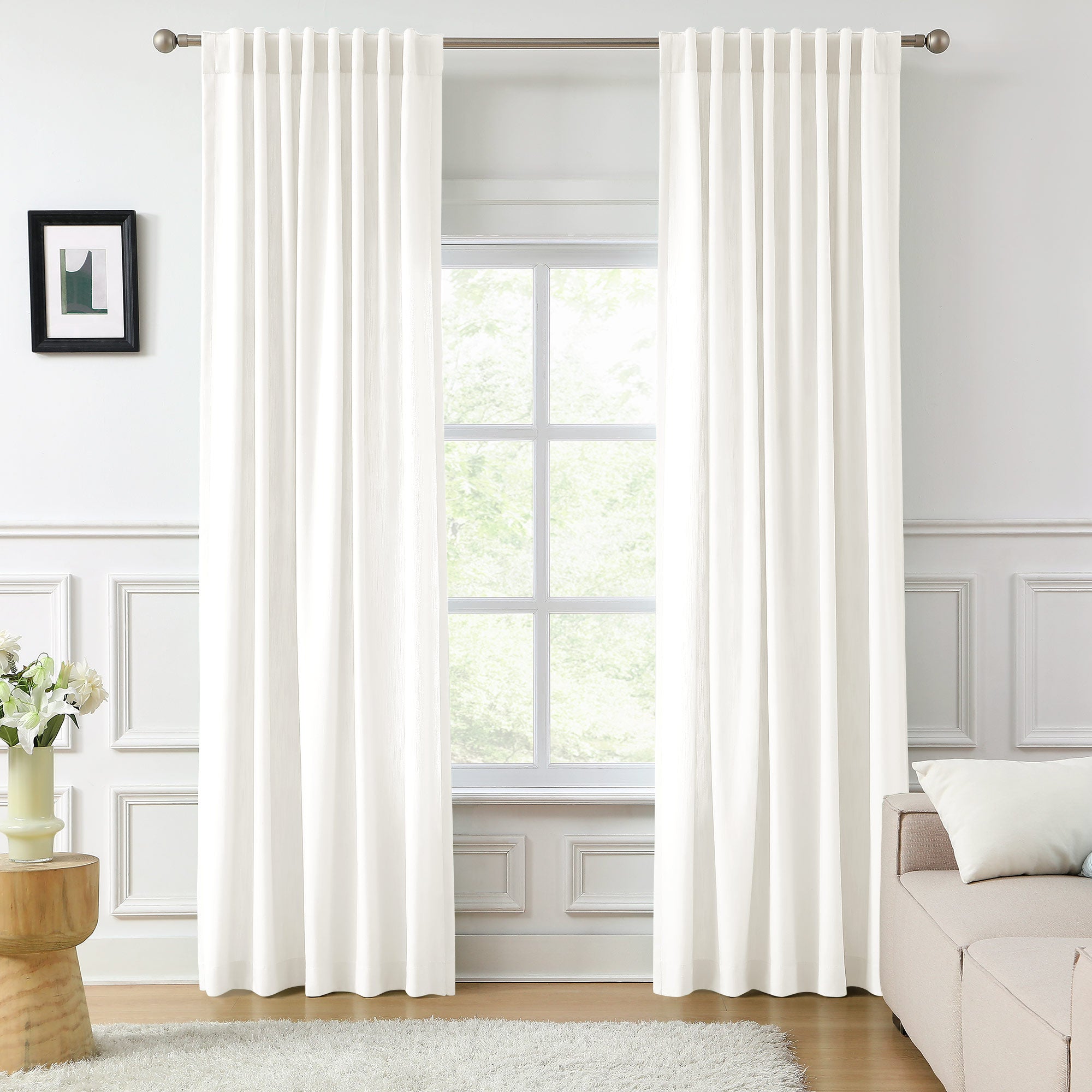 Amelia Solid Texture Cotton Curtains | Subtle Elegance & Light Filtering