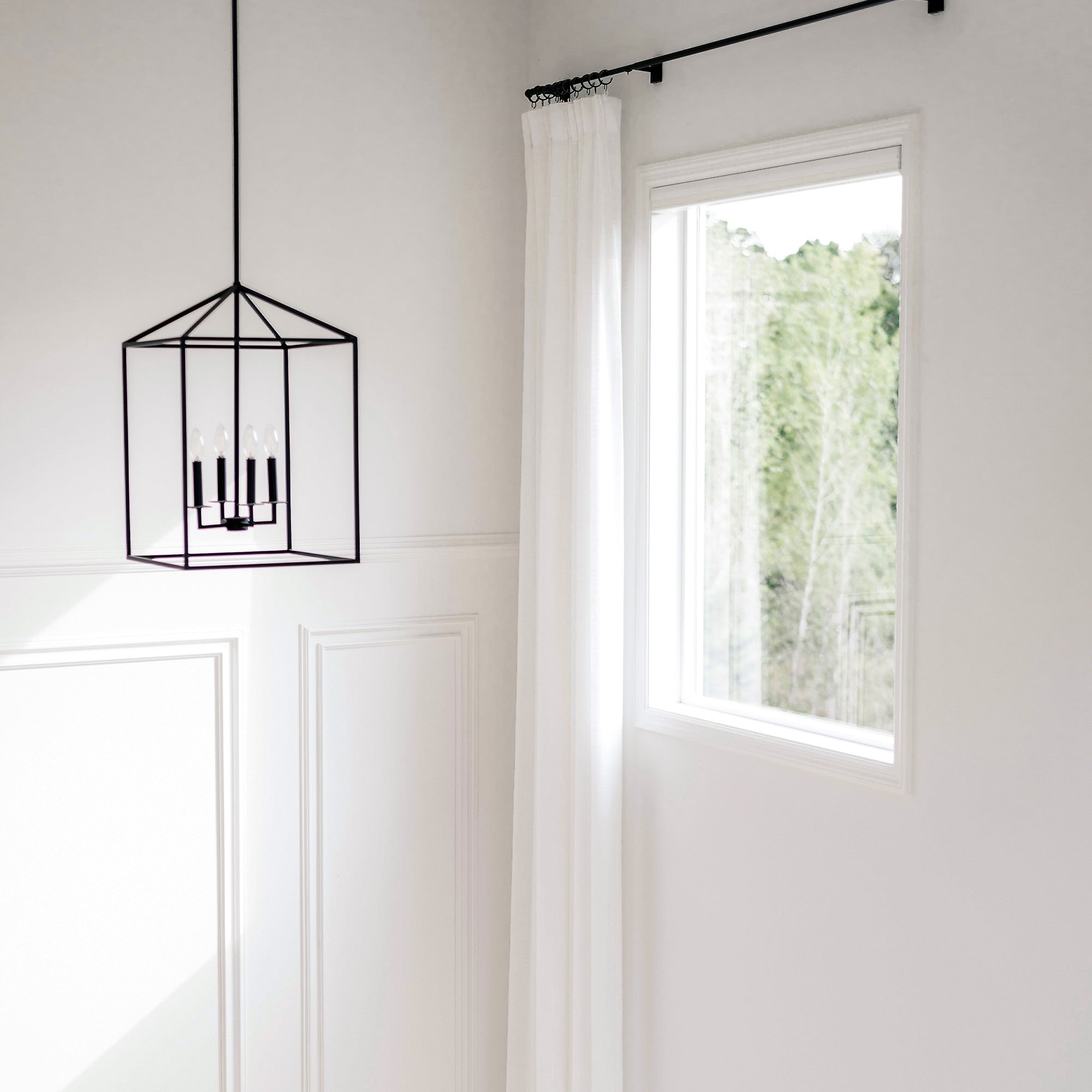 Custom Flora Linen Semi Sheer Curtains