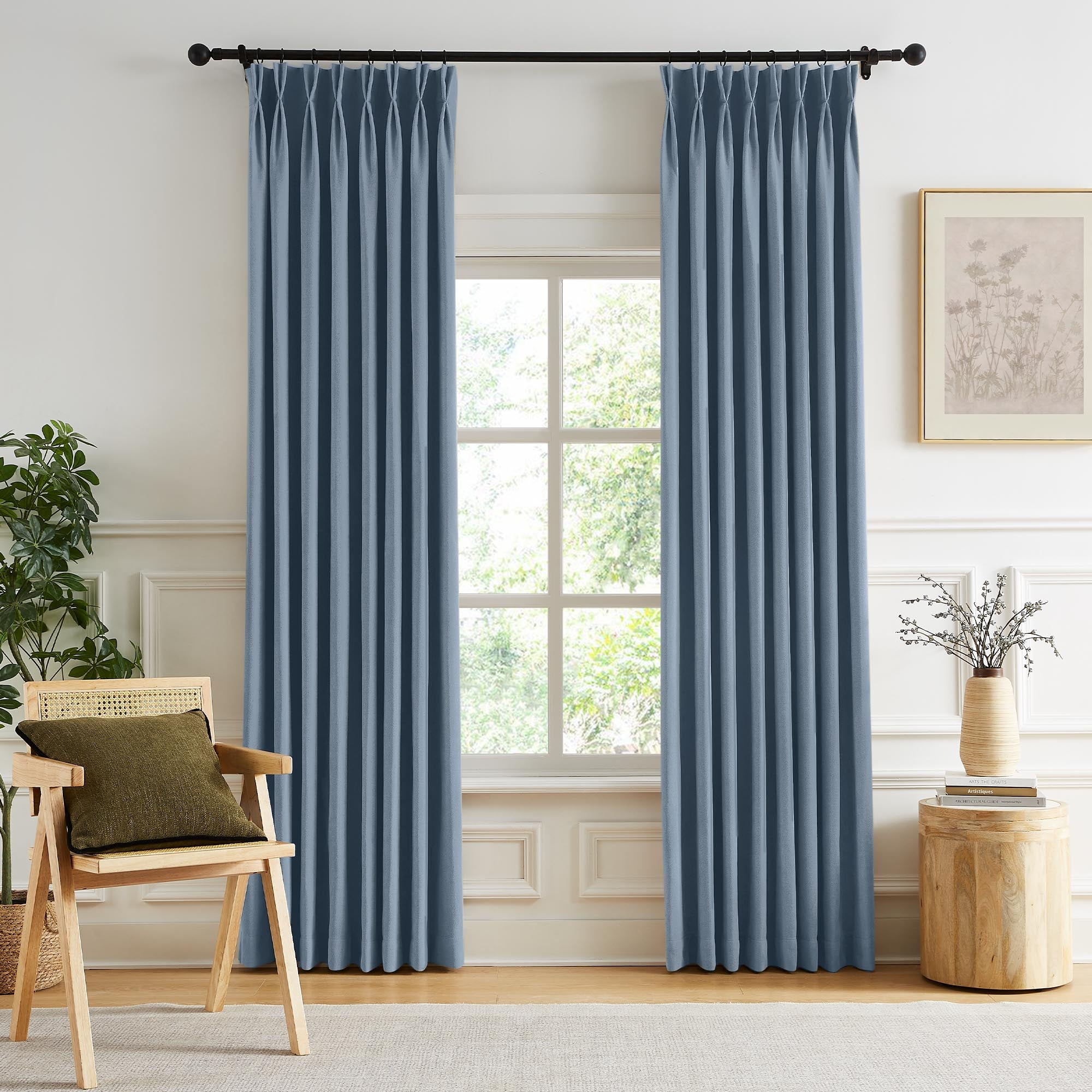 Custom Herringbone Texture Blackout Curtains