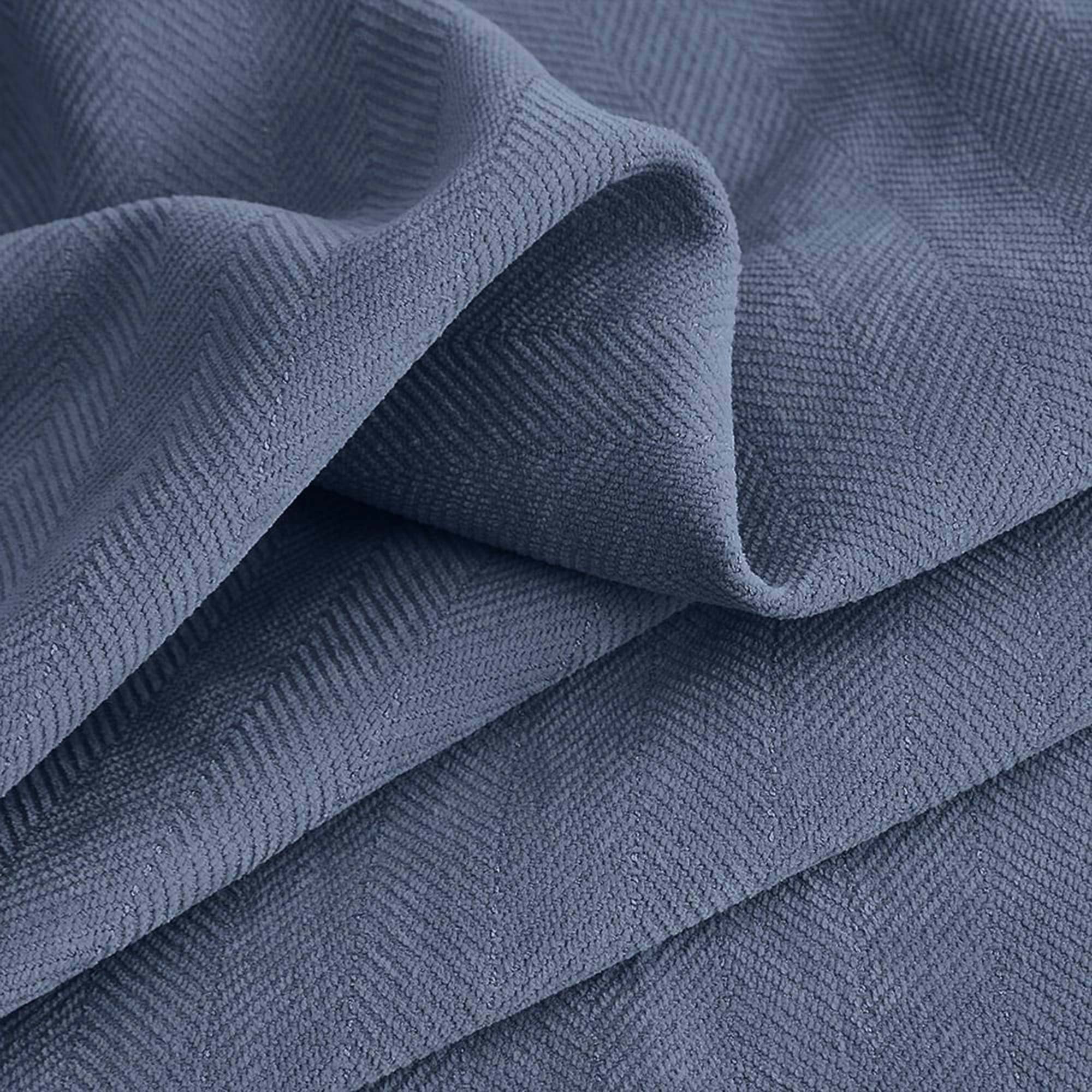 Custom Herringbone Texture Blackout Curtains