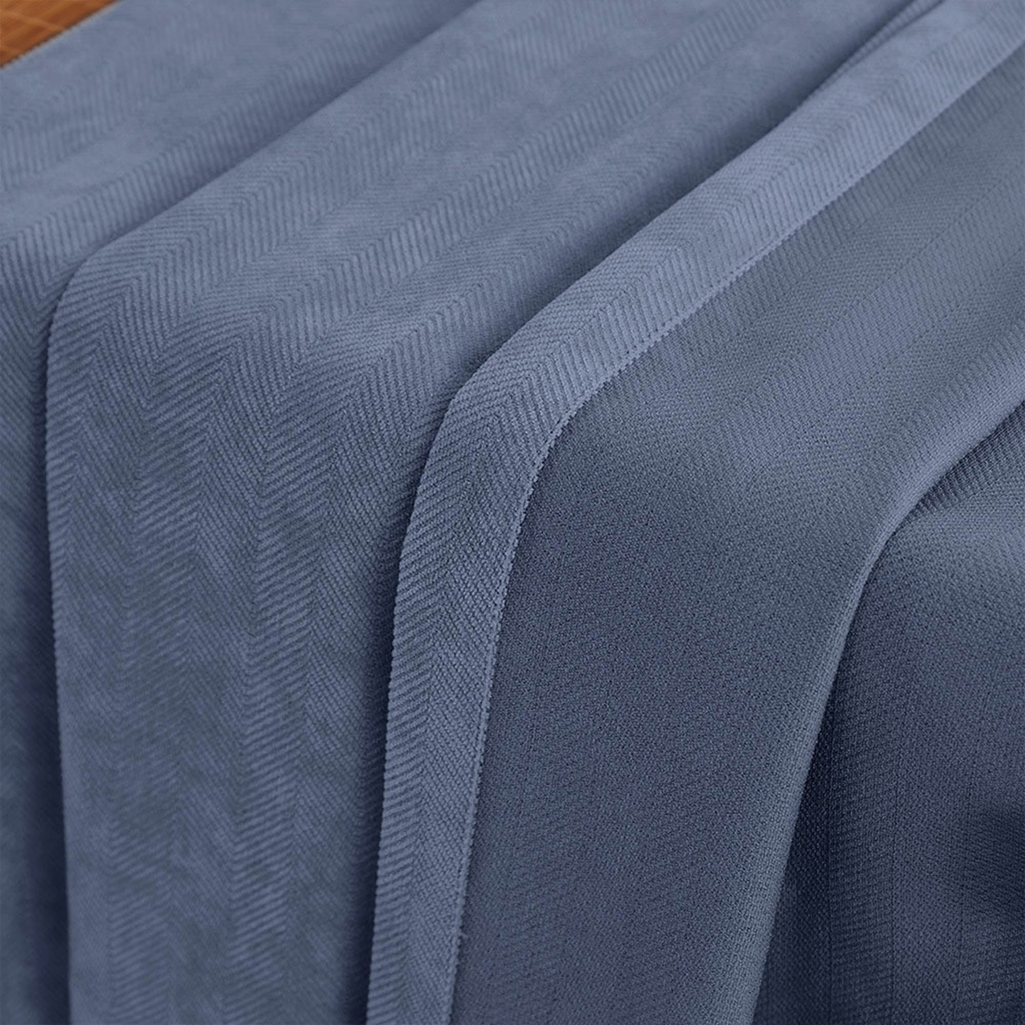 Custom Herringbone Texture Blackout Curtains