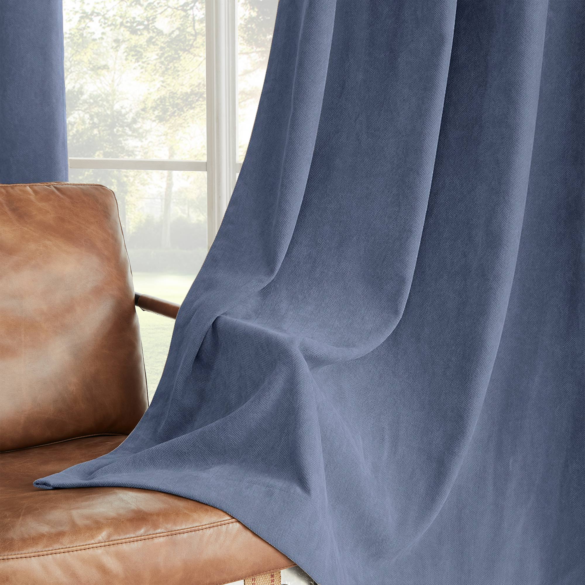Custom Herringbone Texture Blackout Curtains
