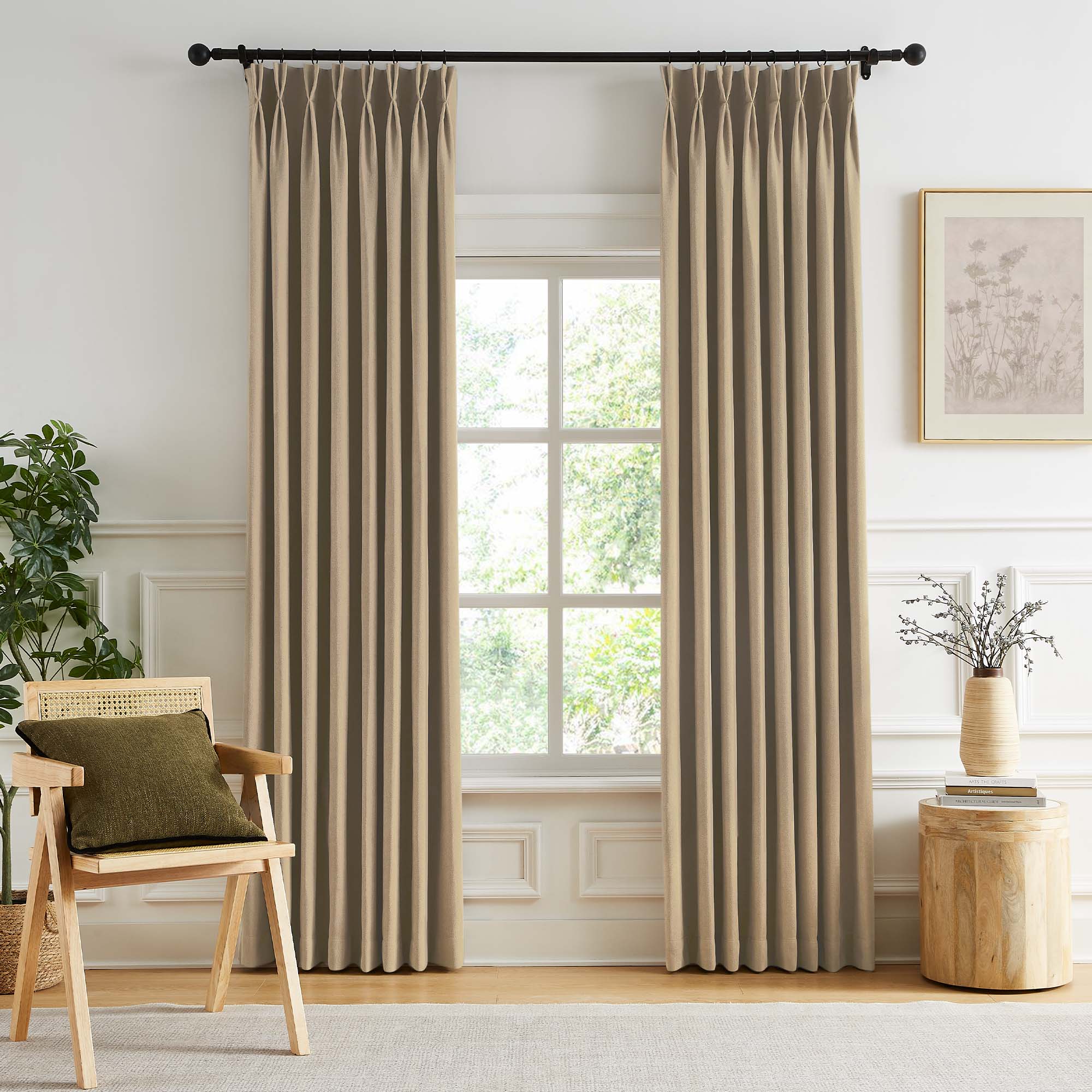 Custom Herringbone Texture Blackout Curtains