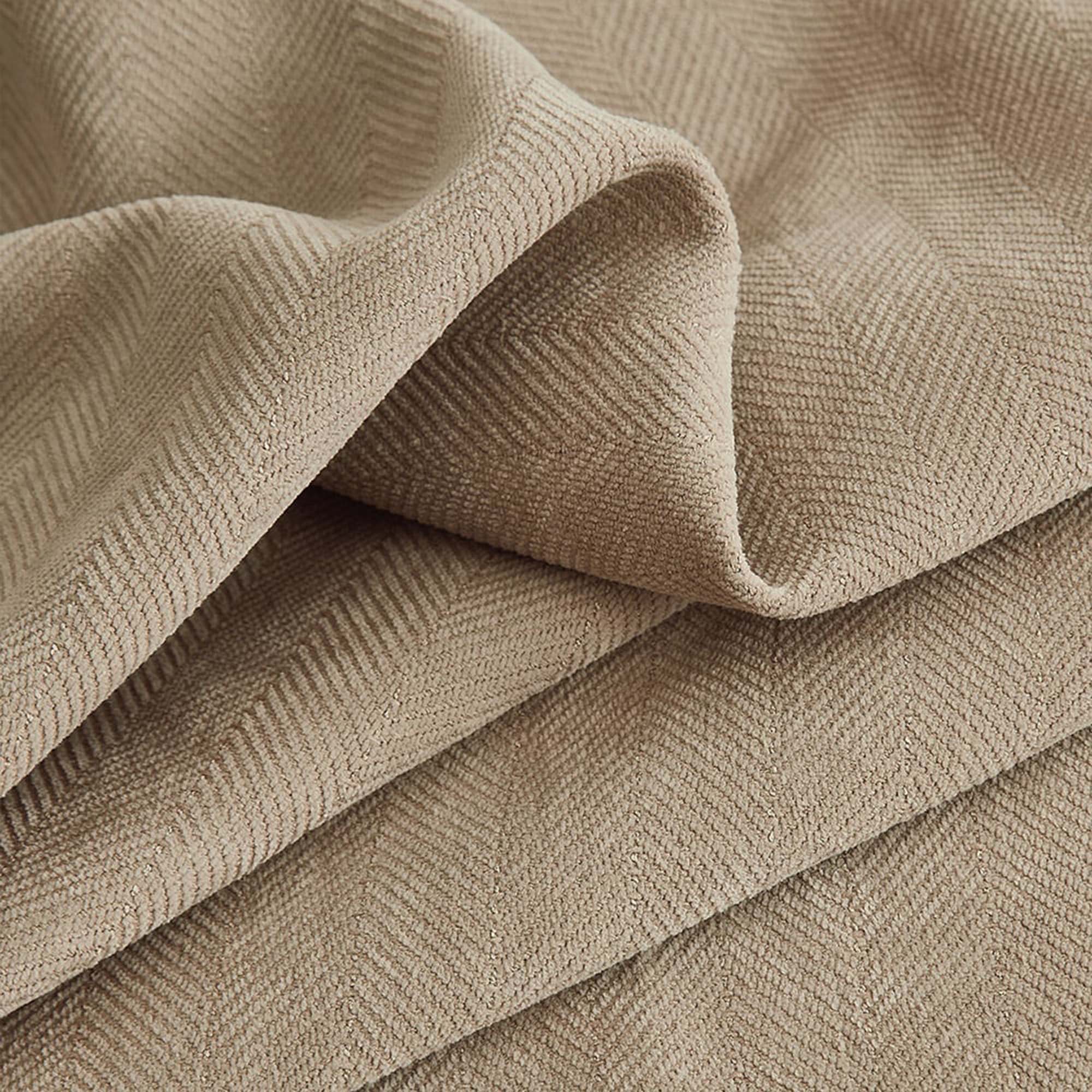 Custom Herringbone Texture Blackout Curtains