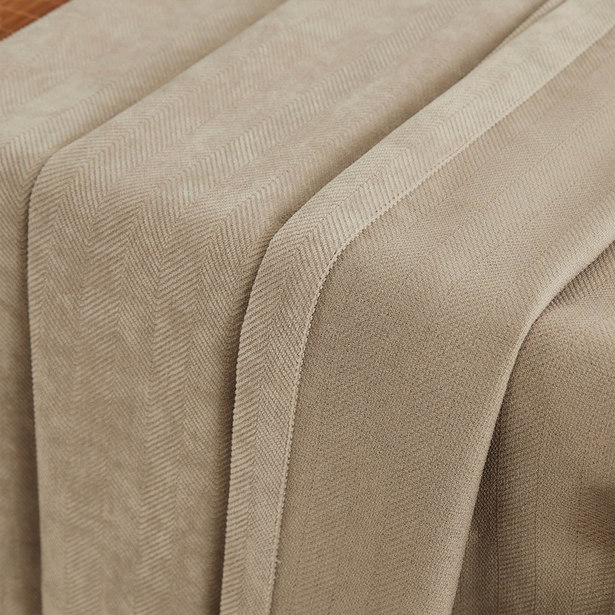 Custom Herringbone Texture Blackout Curtains