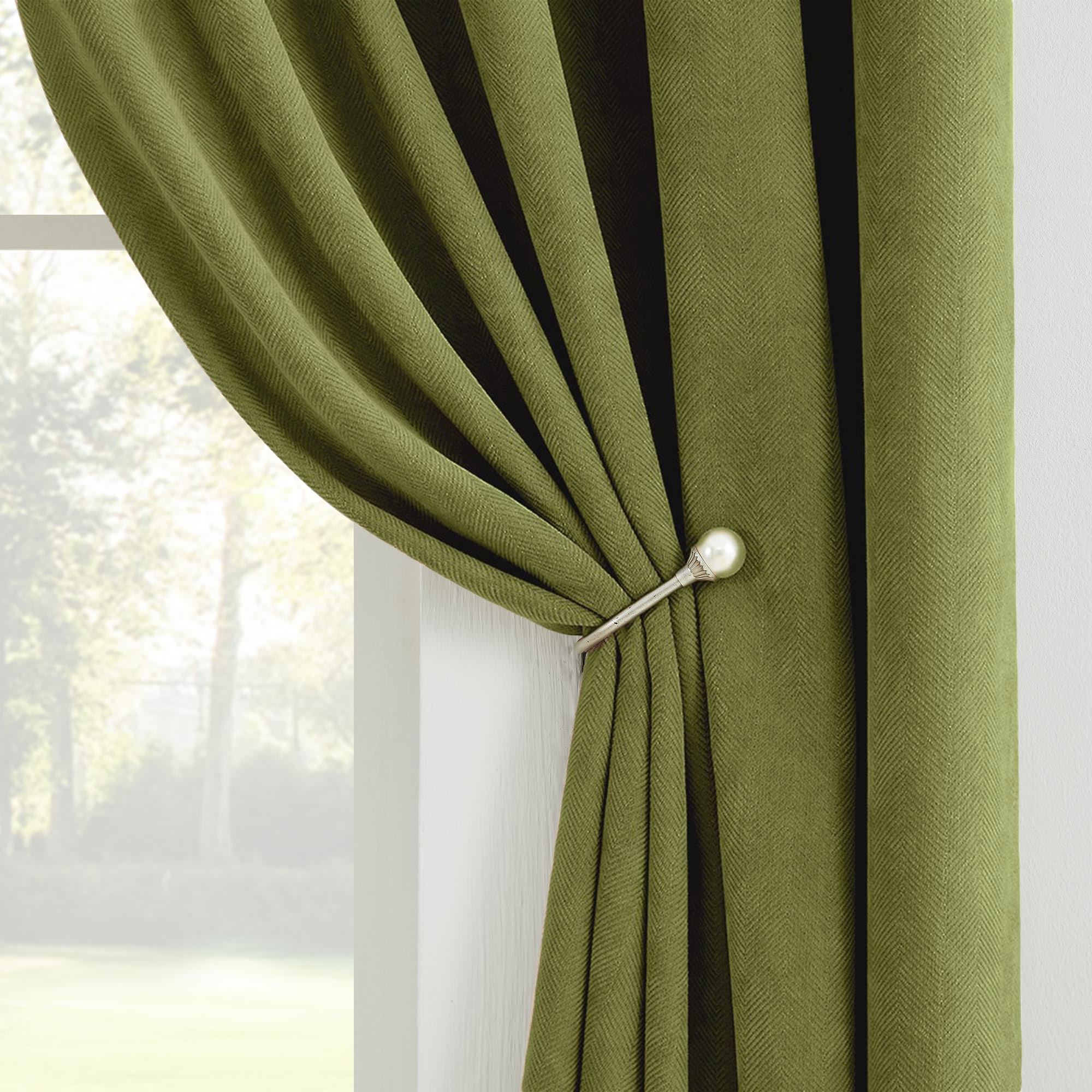 Custom Herringbone Texture Blackout Curtains
