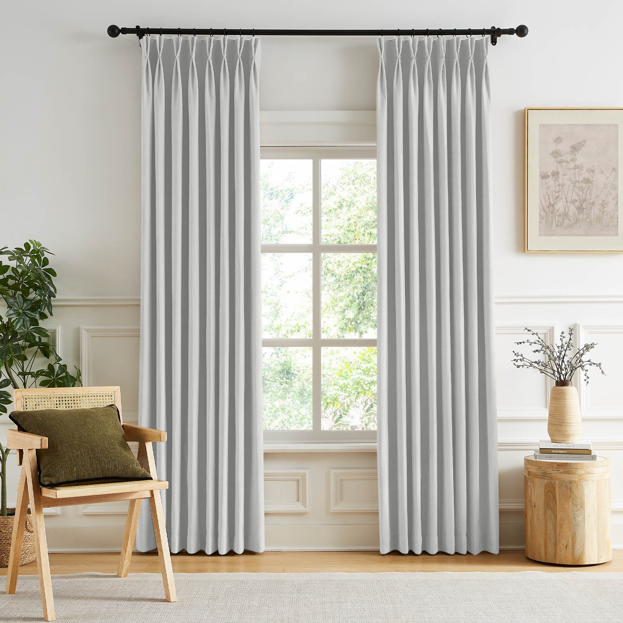 Custom Herringbone Texture Blackout Curtains