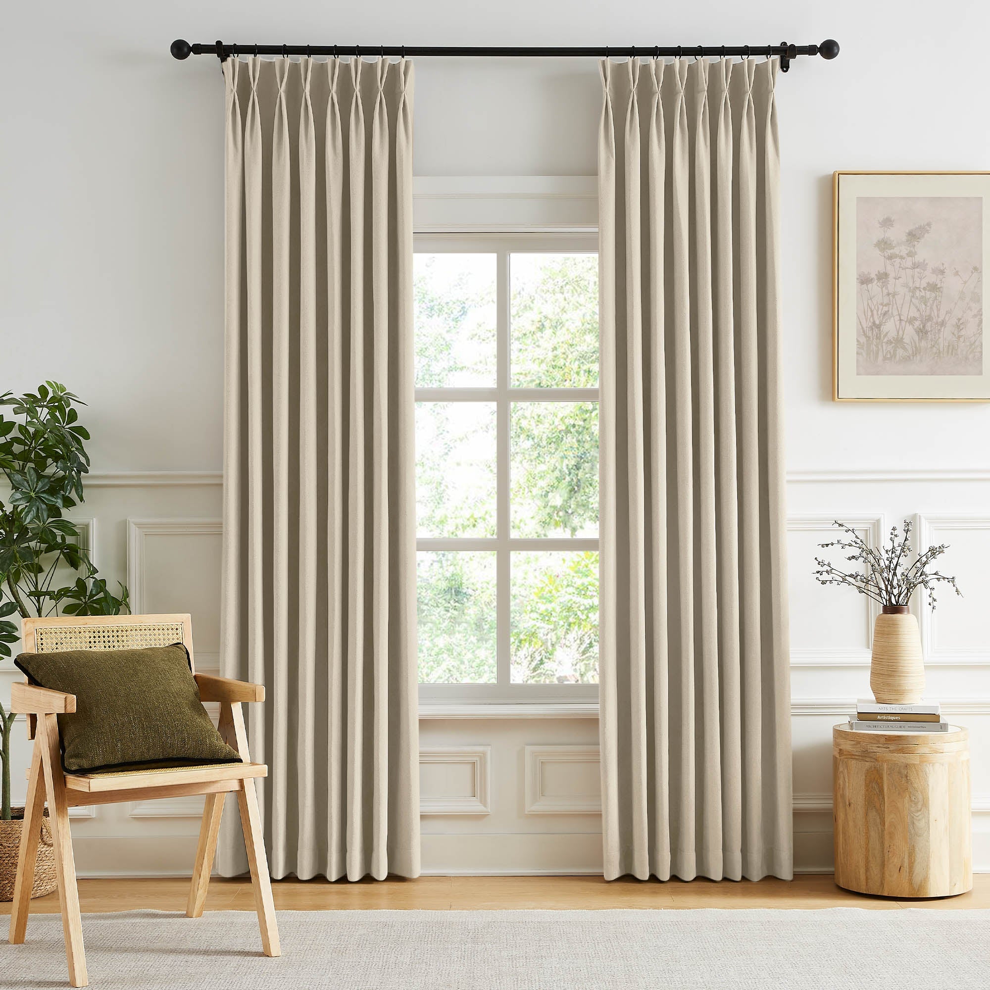 Custom Herringbone Texture Blackout Curtains