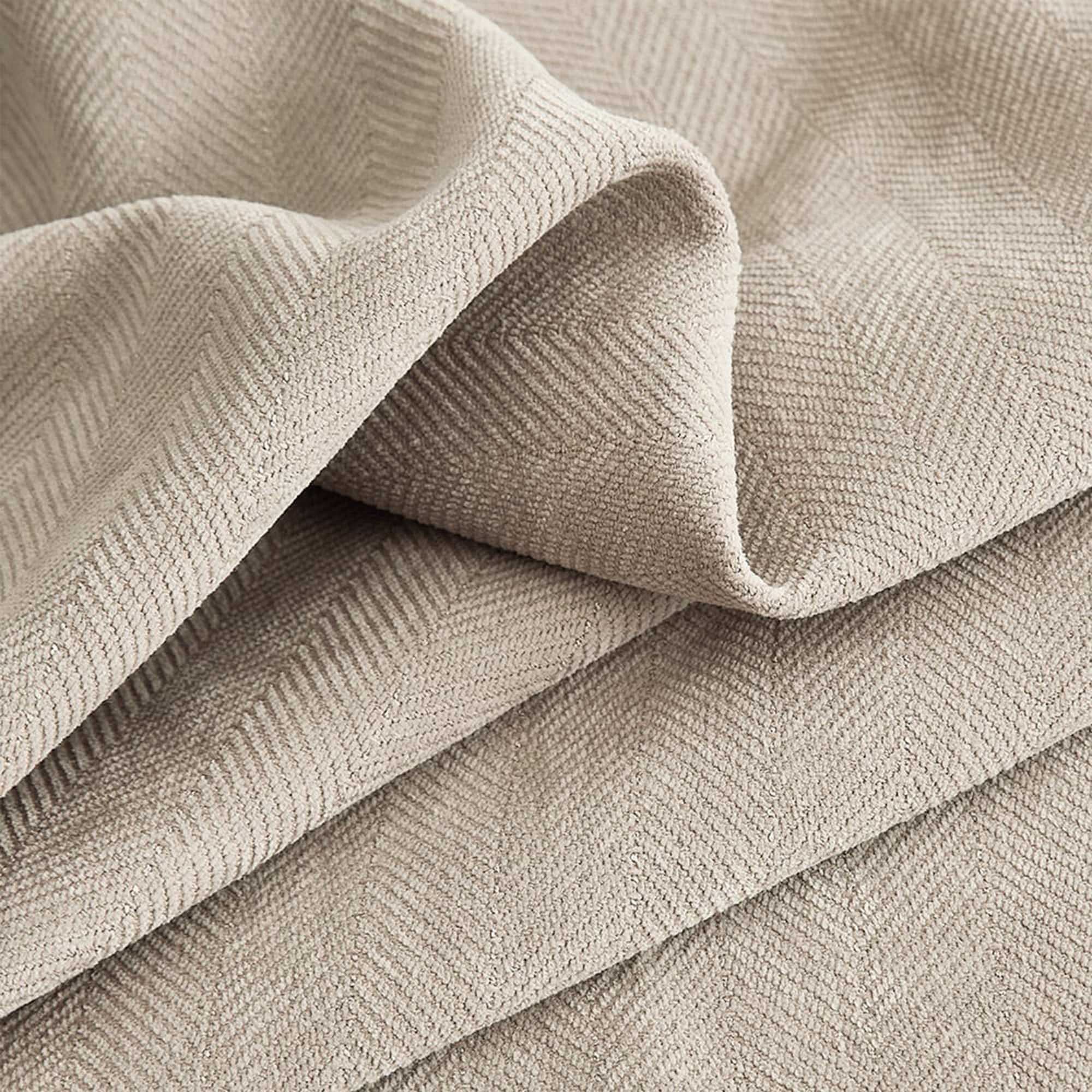 Custom Herringbone Texture Blackout Curtains