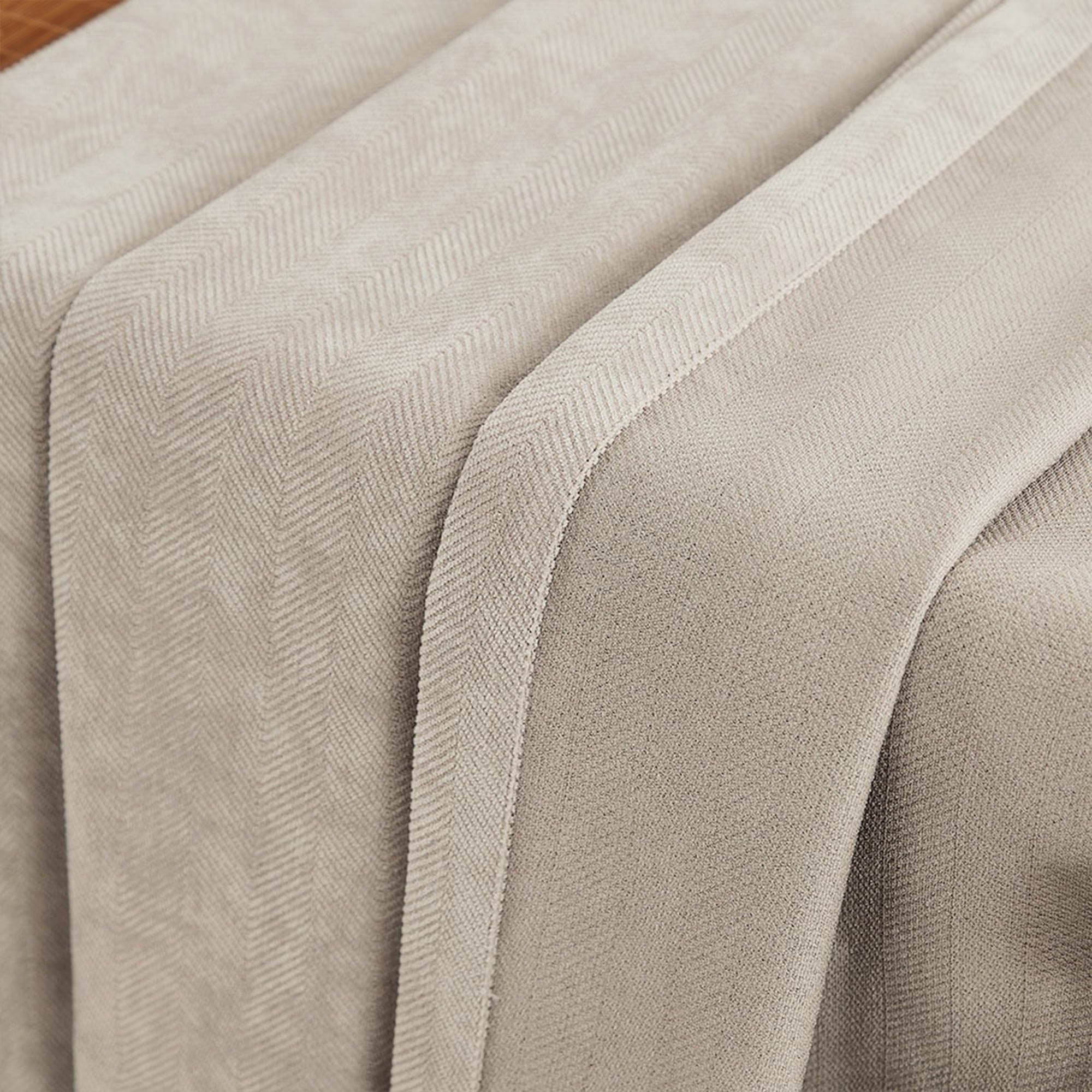 Custom Herringbone Texture Blackout Curtains