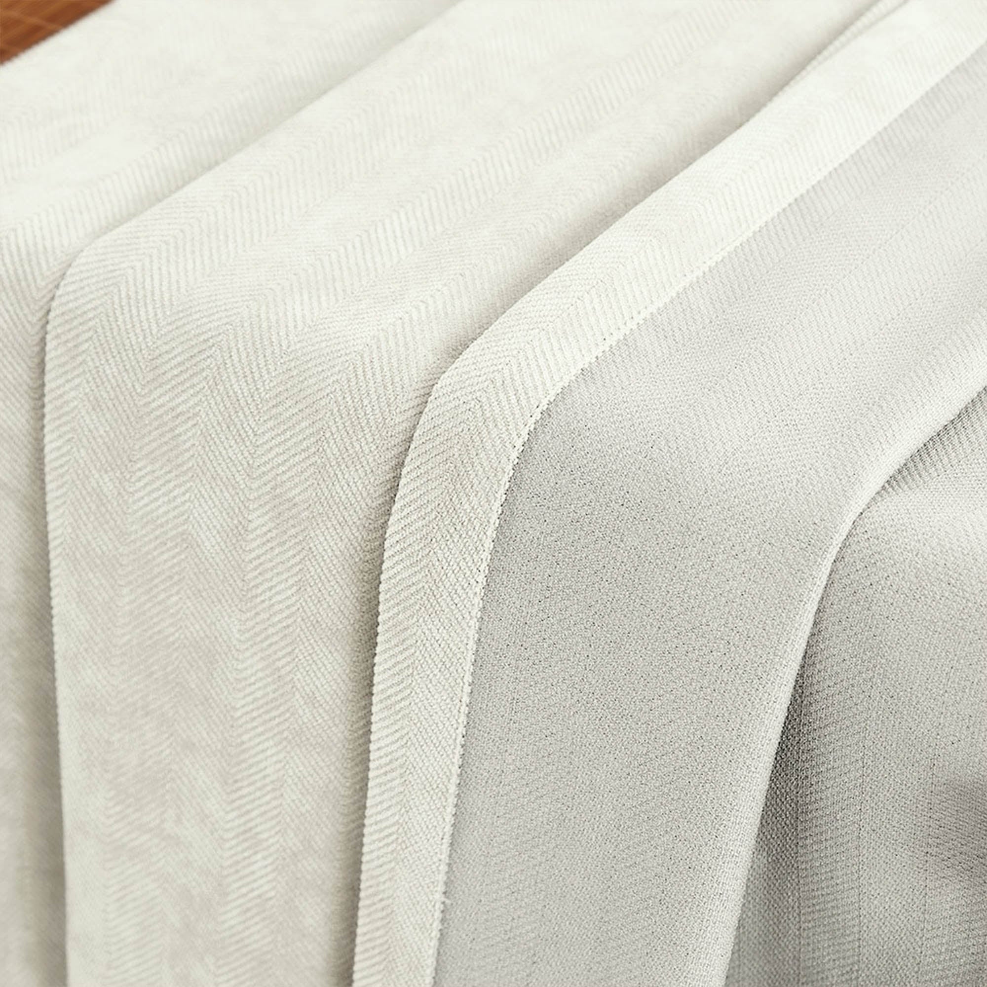 Custom Herringbone Texture Blackout Curtains