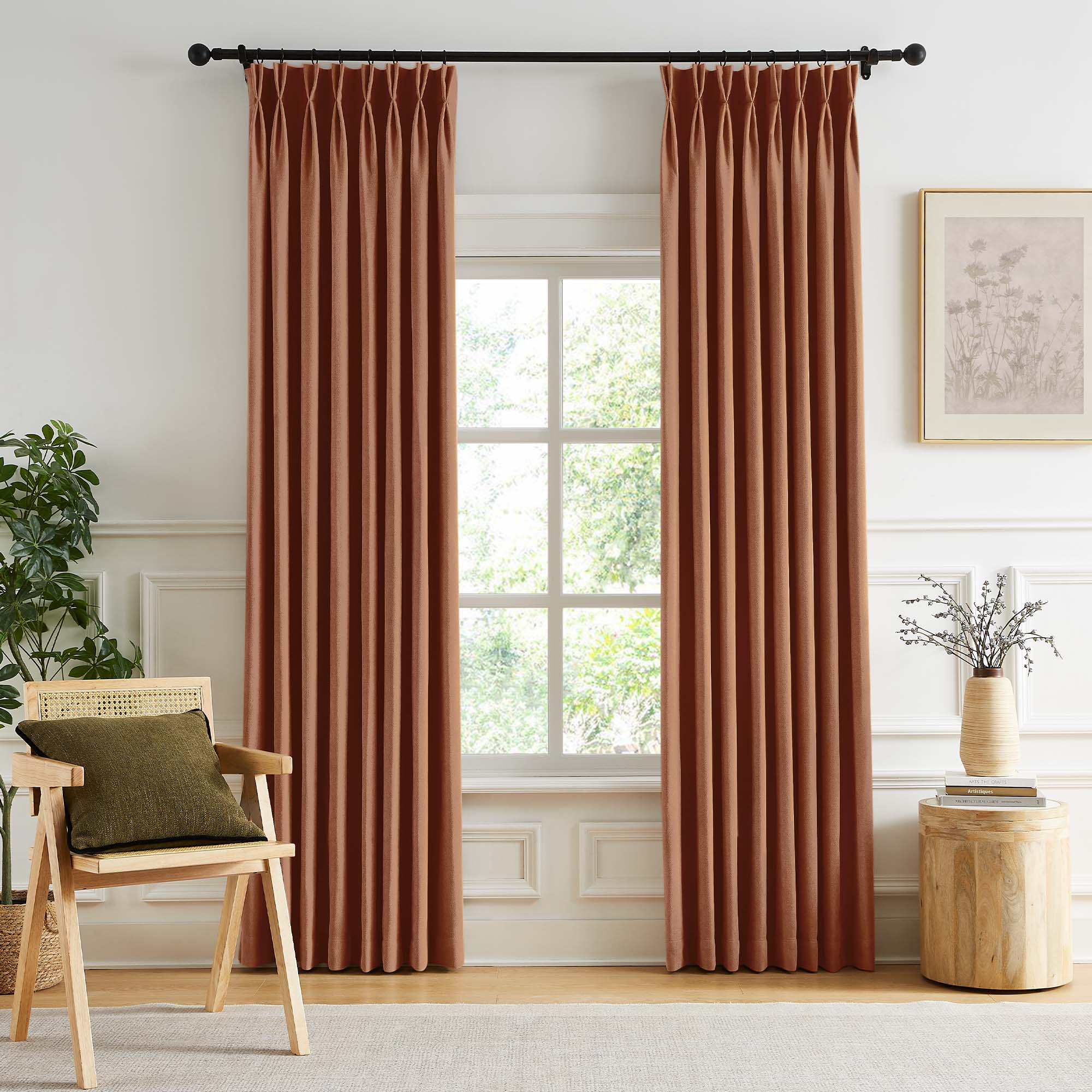Custom Herringbone Texture Blackout Curtains