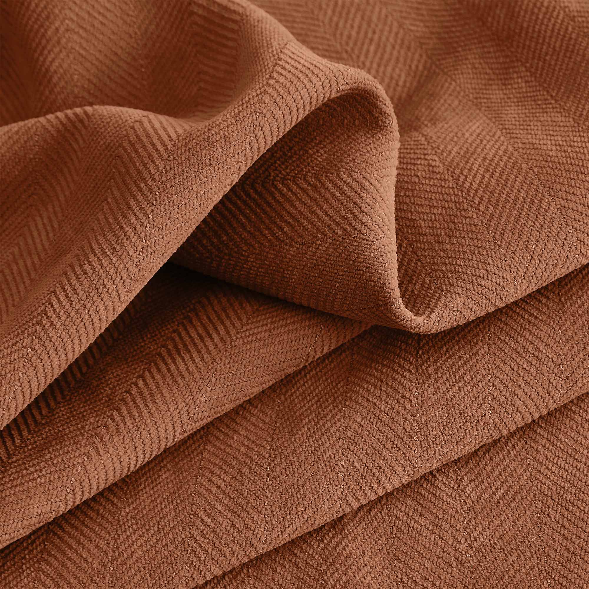 Custom Herringbone Texture Blackout Curtains