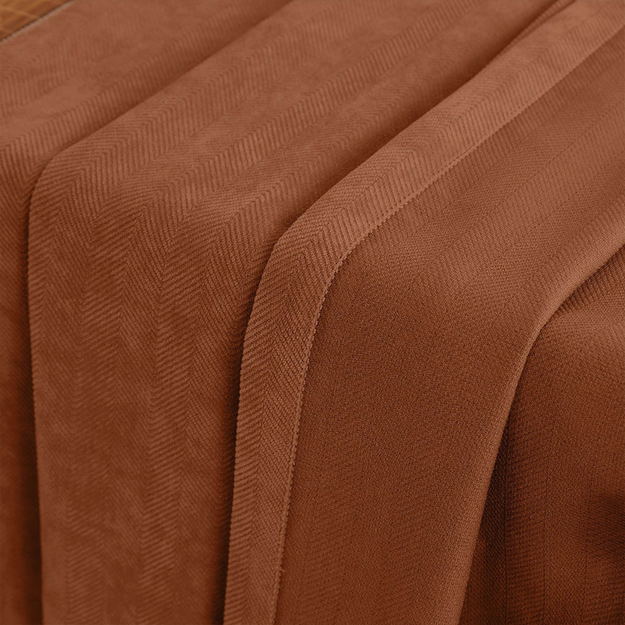 Custom Herringbone Texture Blackout Curtains
