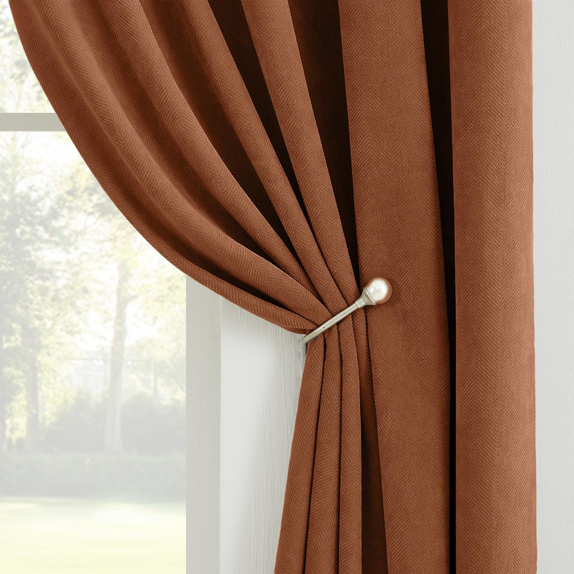 Custom Herringbone Texture Blackout Curtains