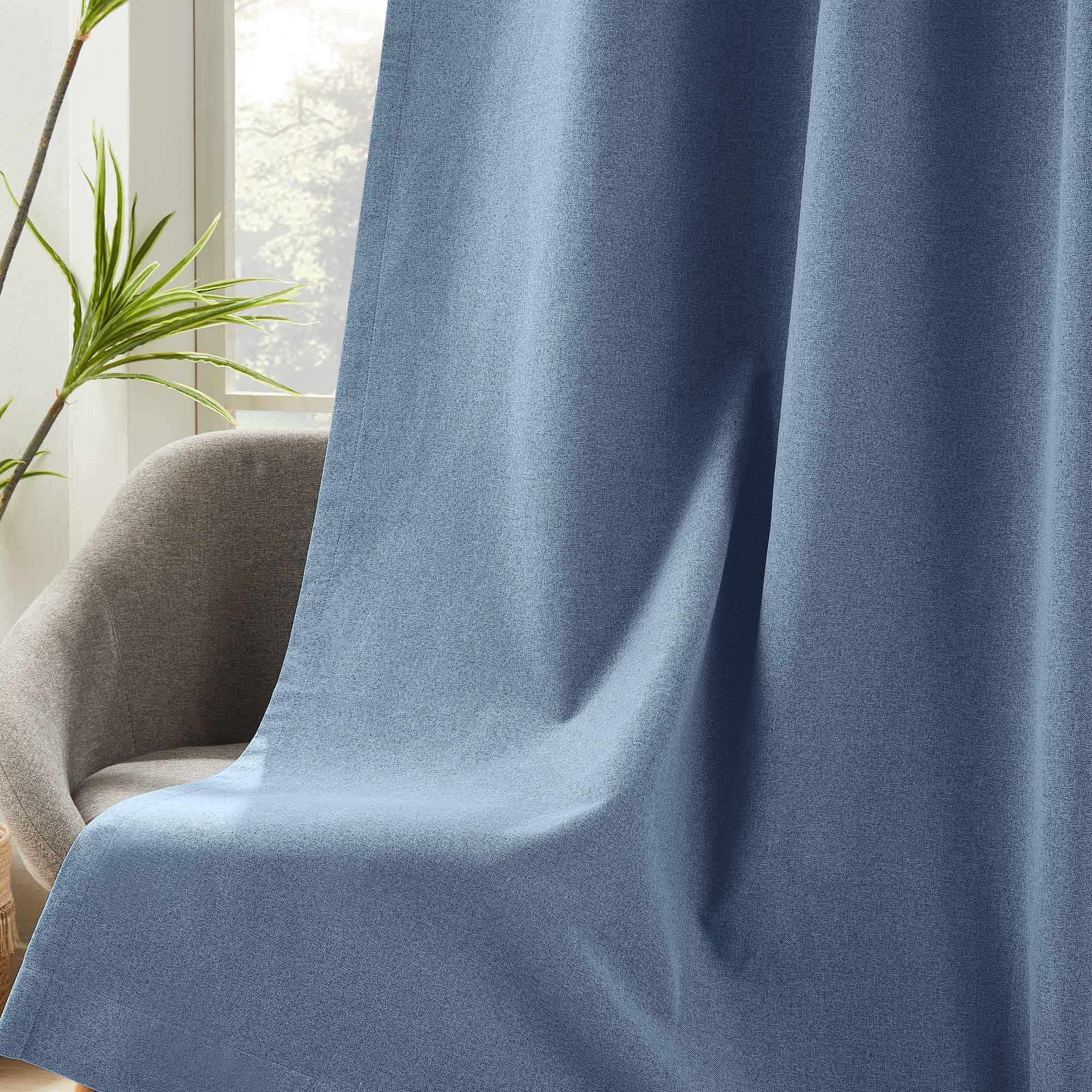 Linen Look 100% Blackout Curtains