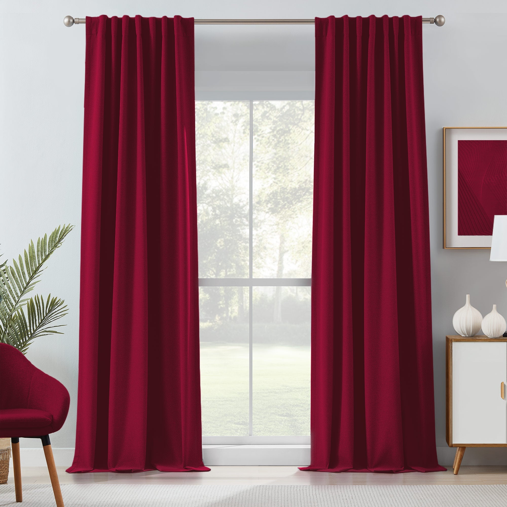 Linen Look 100% Blackout Curtains