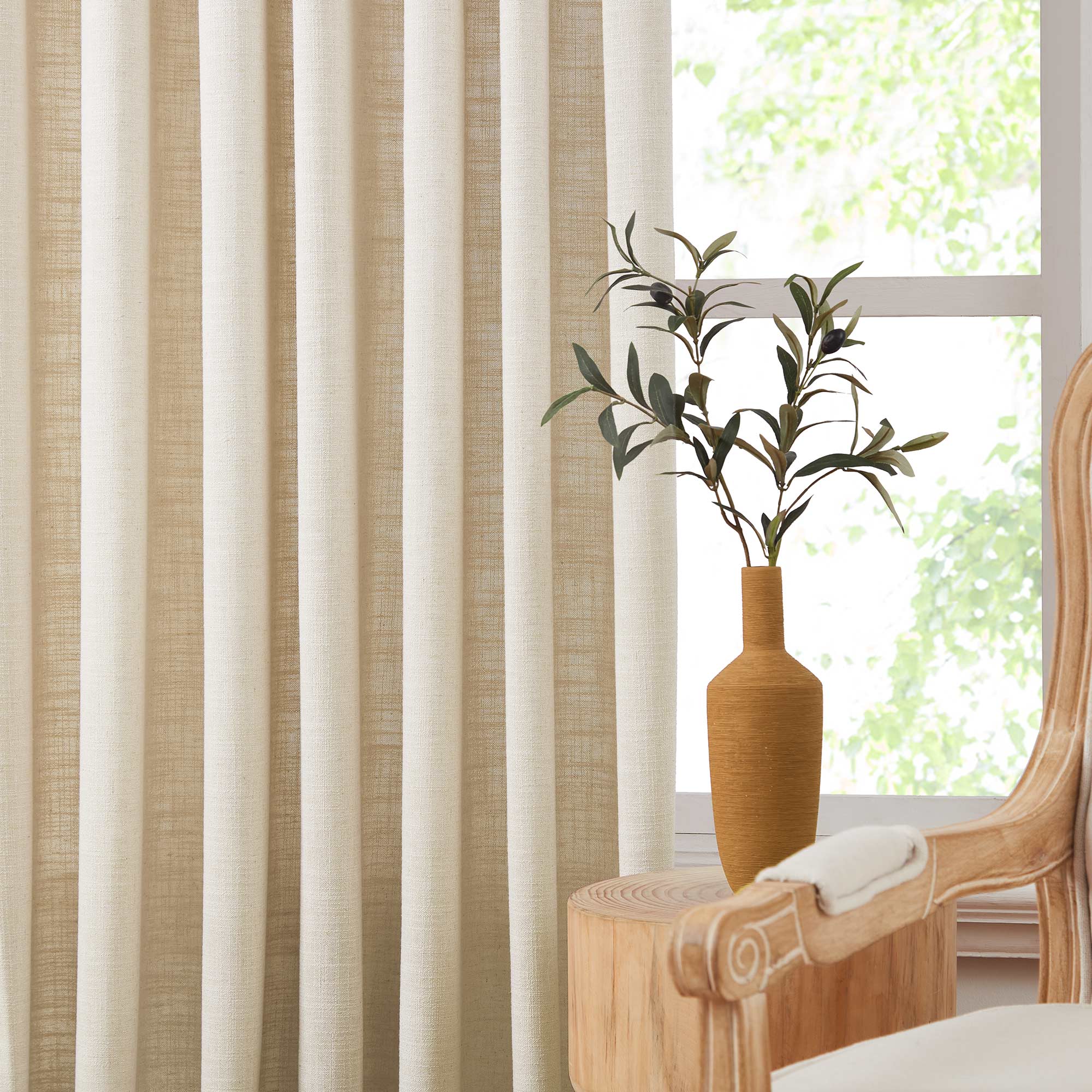Custom Linen Blend Blockout Curtains