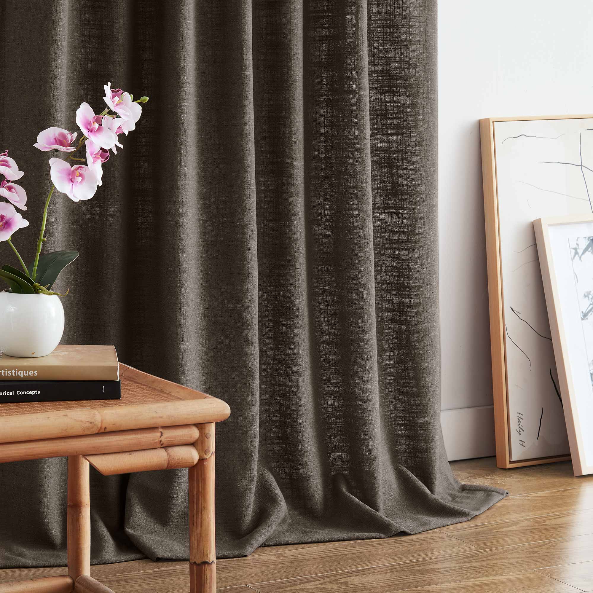 Custom Linen Blend Blockout Curtains