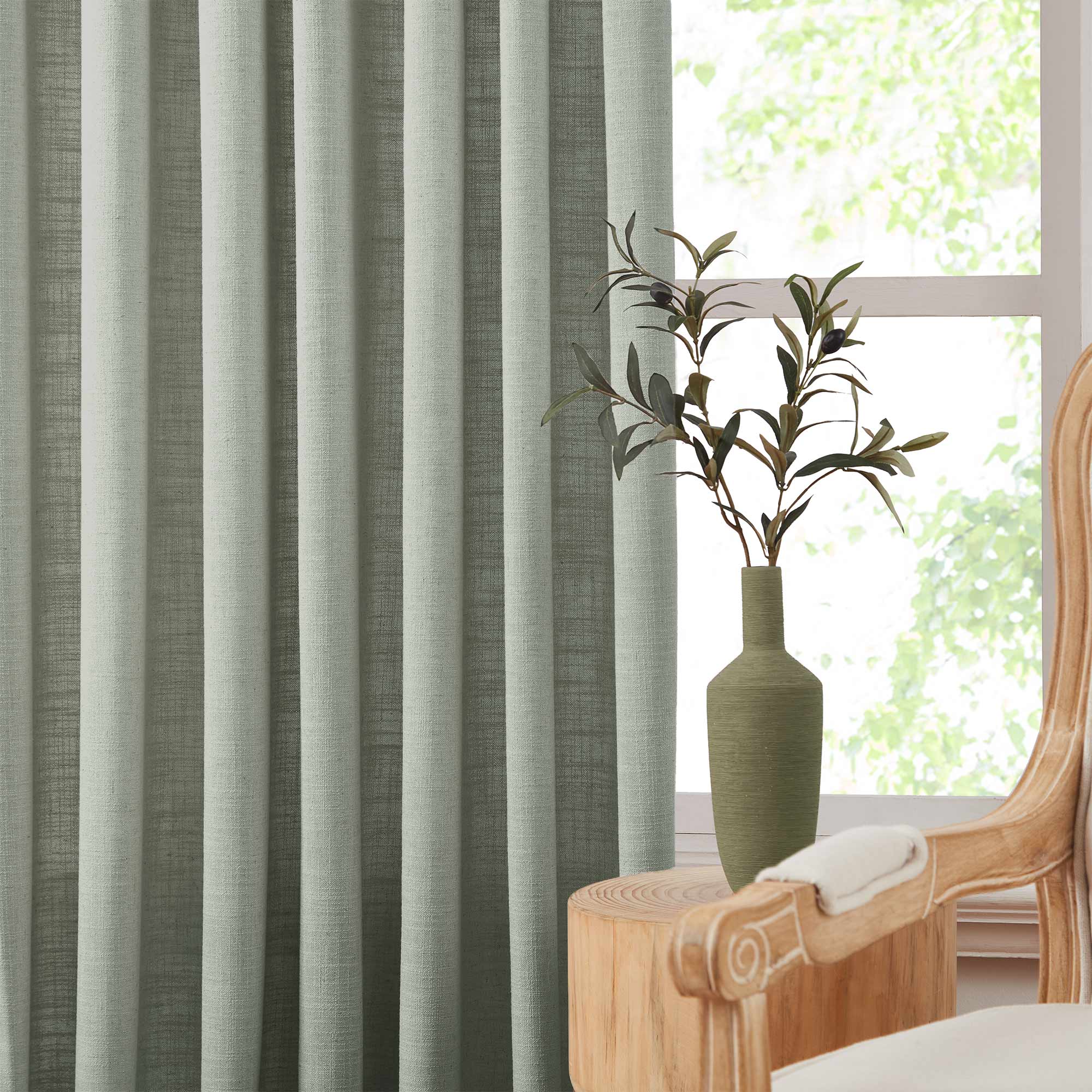 Custom Linen Blend Blockout Curtains