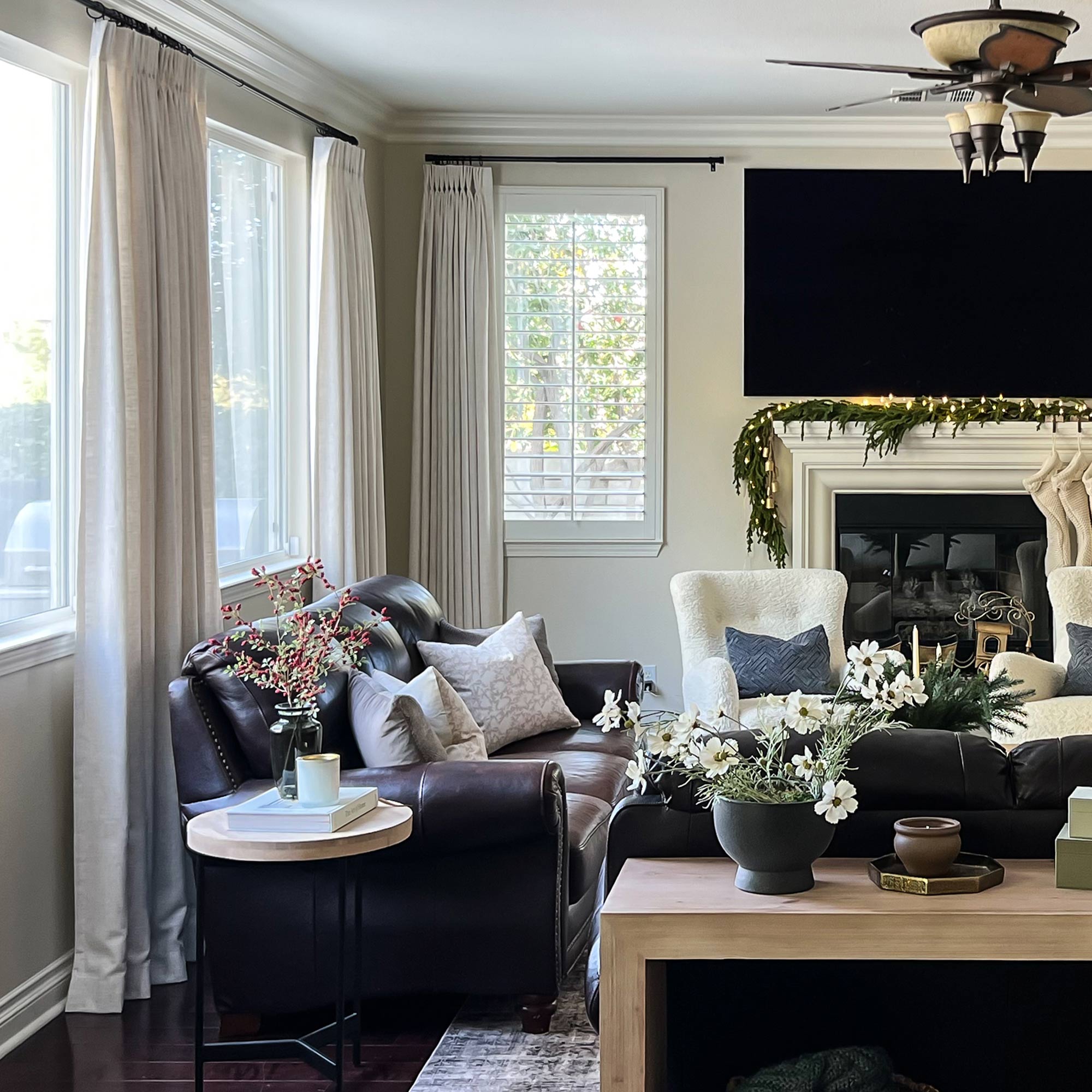 Custom Linen Blend Blockout Curtains