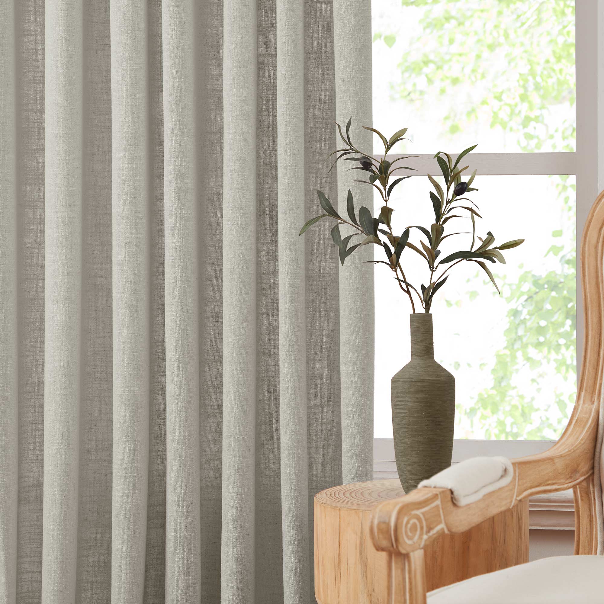 Custom Linen Blend Blockout Curtains