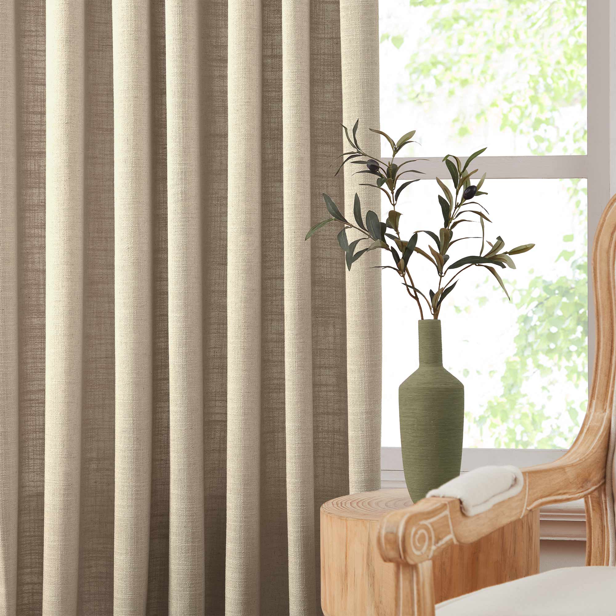 Custom Linen Blend Blockout Curtains