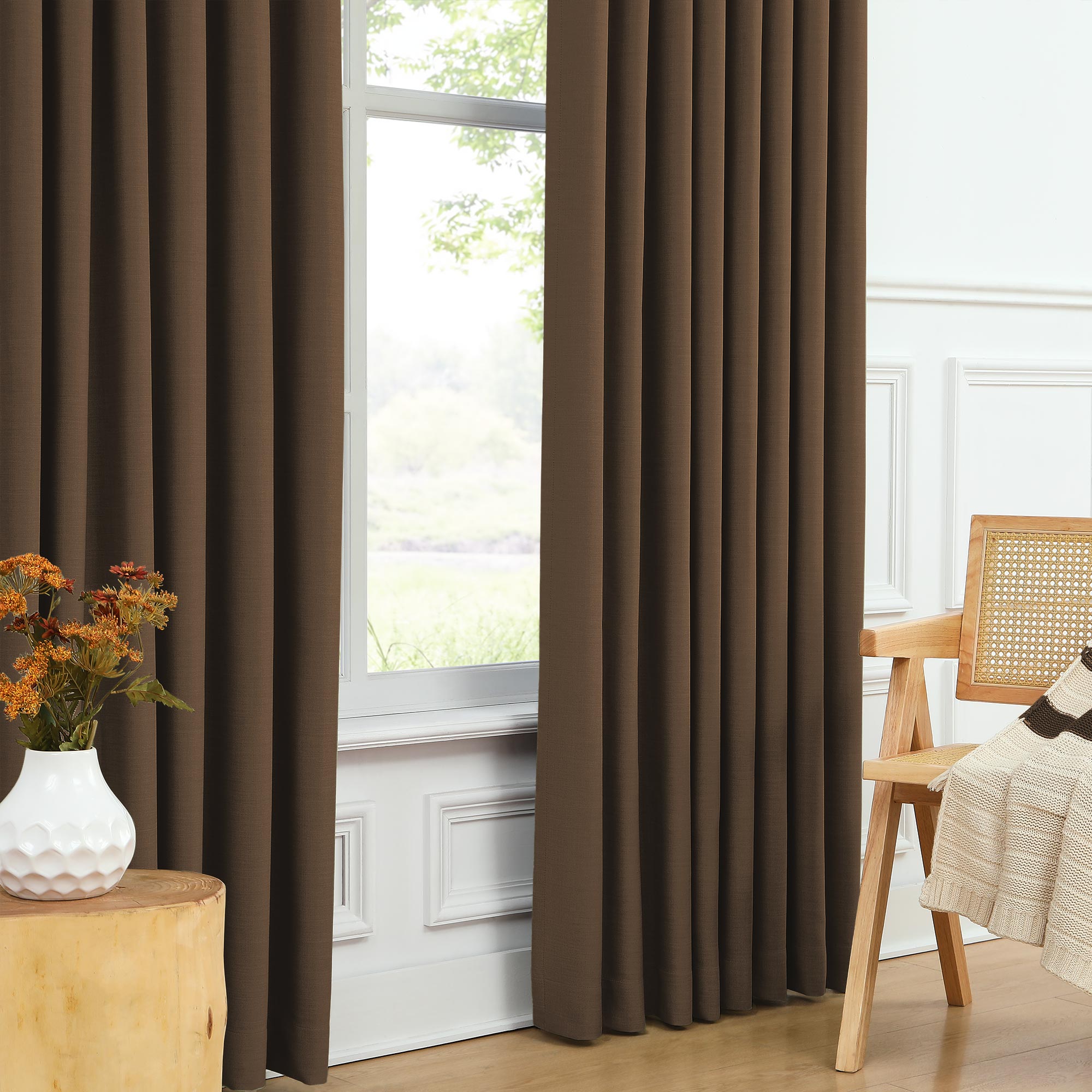 Martin Delicate Linen Cross-texture Blackout Curtains