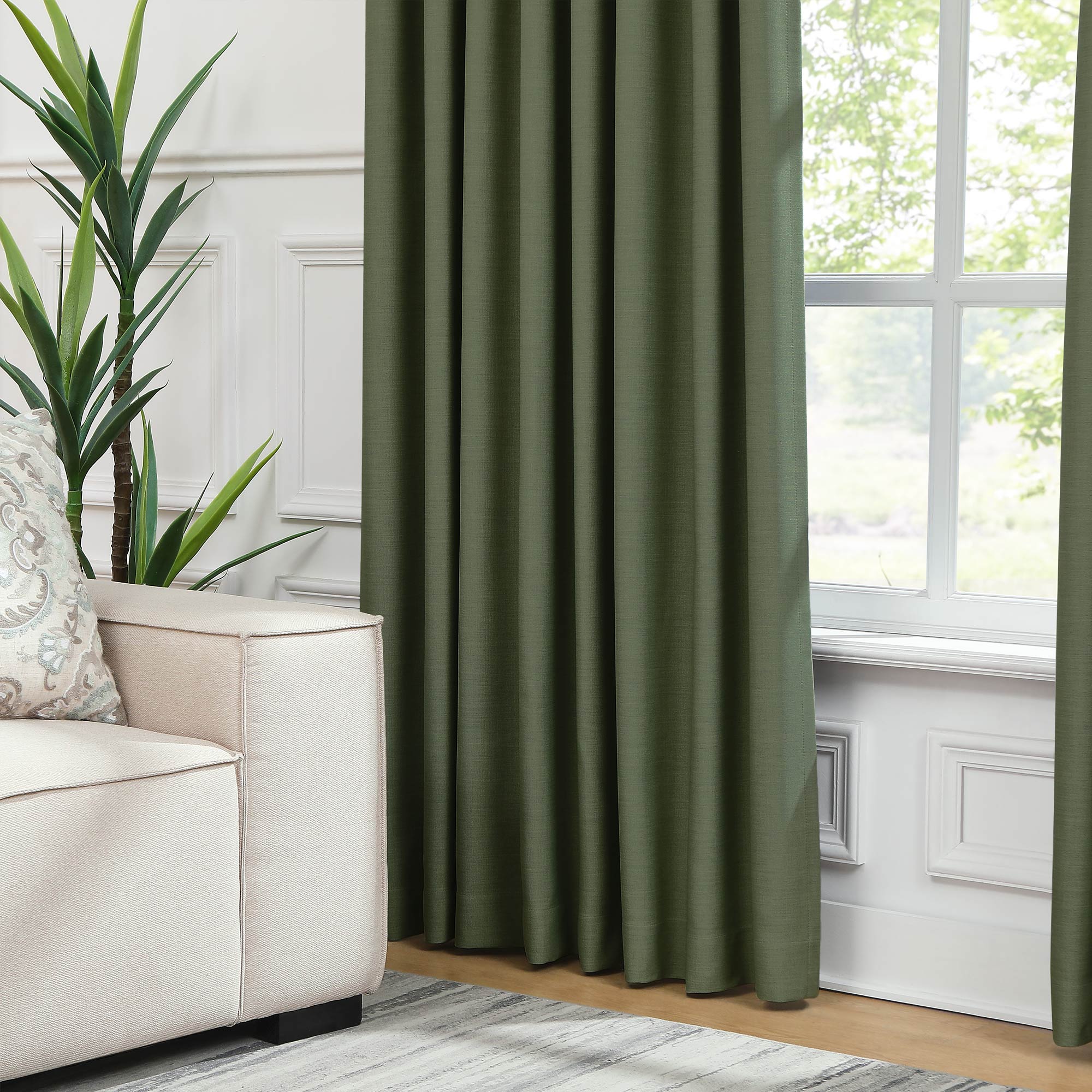 Martin Delicate Linen Cross-texture Blackout Curtains
