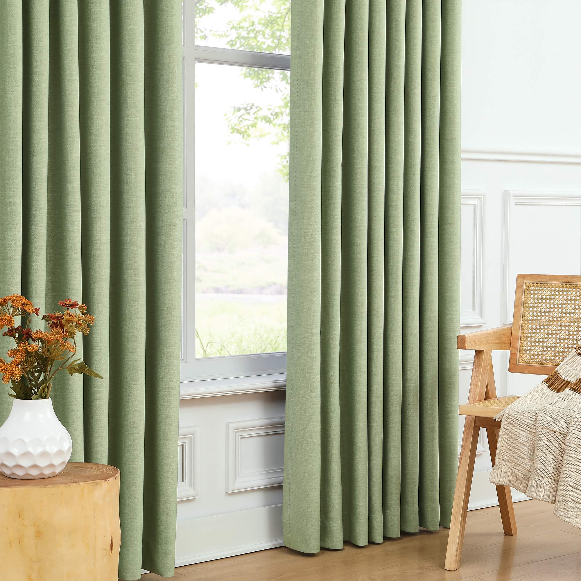 Martin Delicate Linen Cross-texture Blackout Curtains